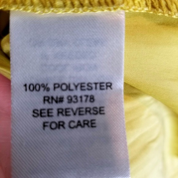 Chelsea & Theodore 3X Blouse Top Yellow Gold Long Sleeve Ruffle Neckline - Picture 9 of 11